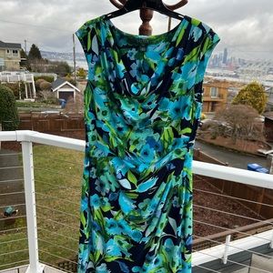 Ralph Lauren sheath dress - draping neckline and front shirring